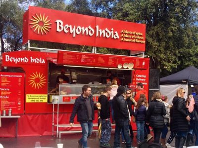 Beyond India food truck at an event, catering authentic Indian cuisine.